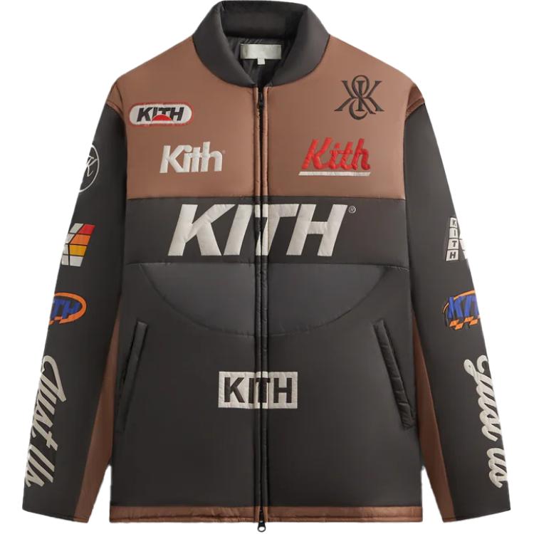 

KITH Полная молния Брикстон Пуховая рубашка куртка, Black