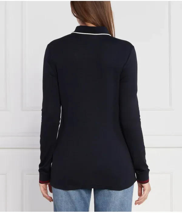 Поло SPLIT GLOBAL STR LS slim fit Tommy Hilfiger, темно-синий — фото 4