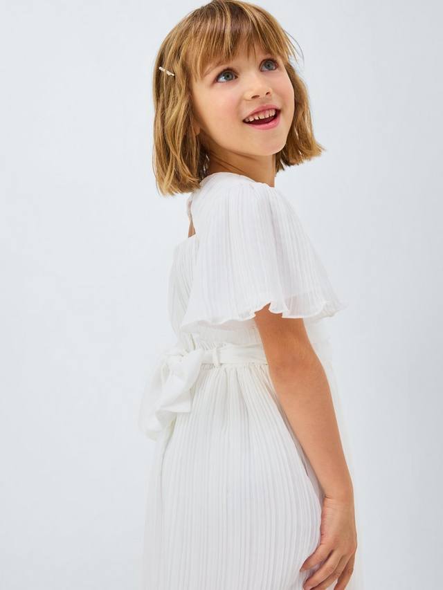 Детское платье для подружек невесты плиссе John Lewis Heirloom Collection, Ivory — фото 2