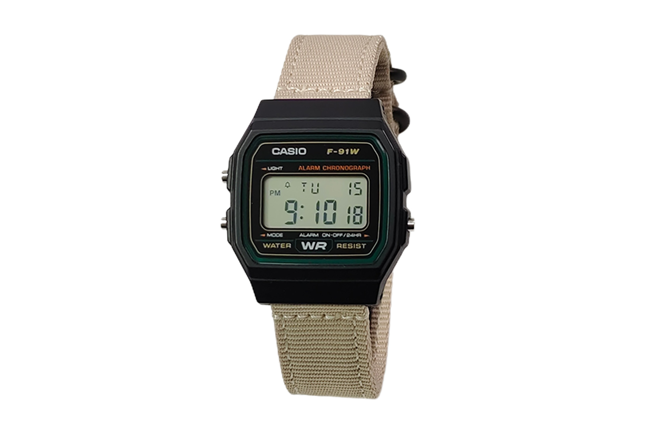 

CASIO Мужские часы Retrofit Series с кварцевым механизмом и нейлоновым ремешком, черный циферблат