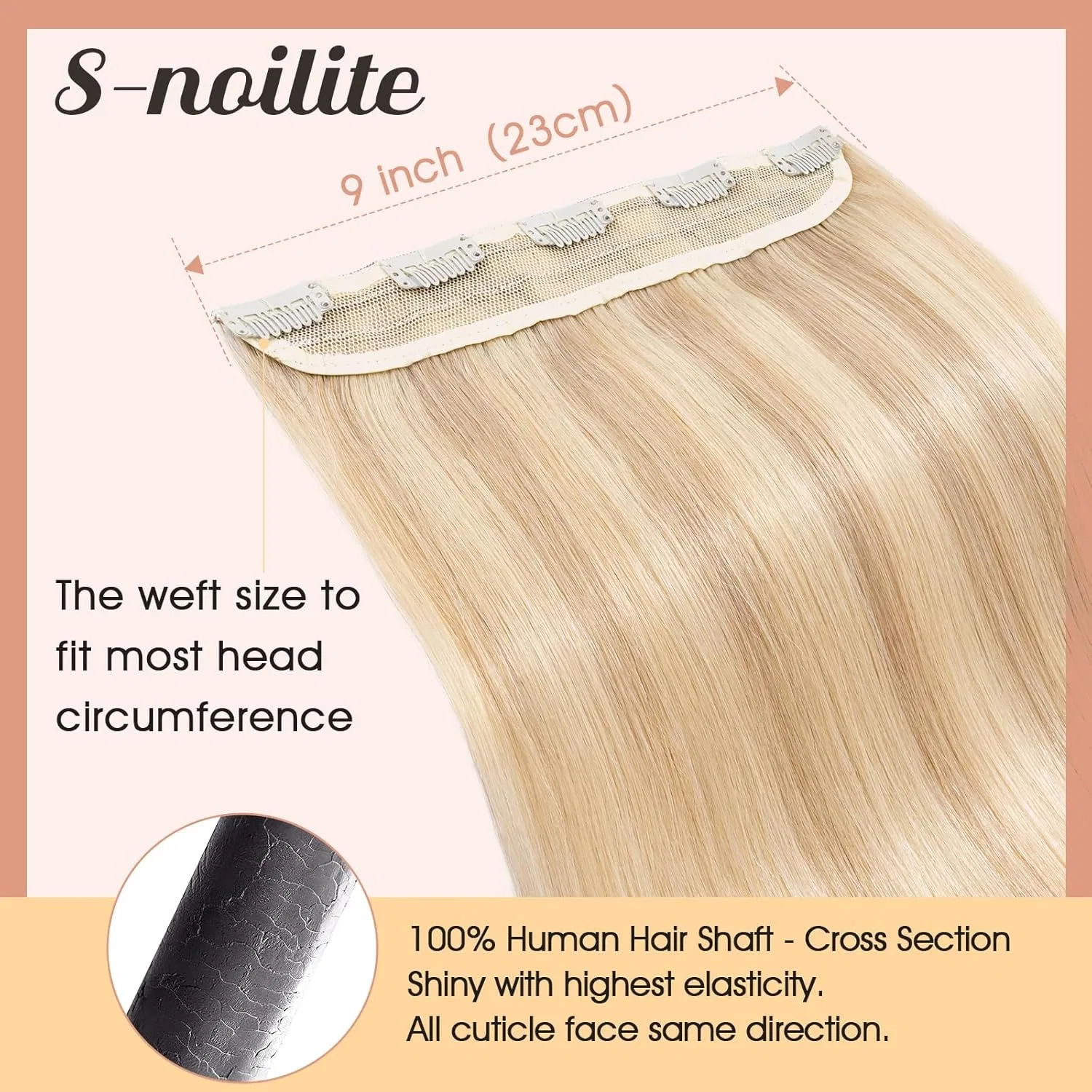 Накладные пряди для волос «Clip-In» от S-noilite S-Noilite, #18/613 Light Ash Blonde/White Blonde — фото 4