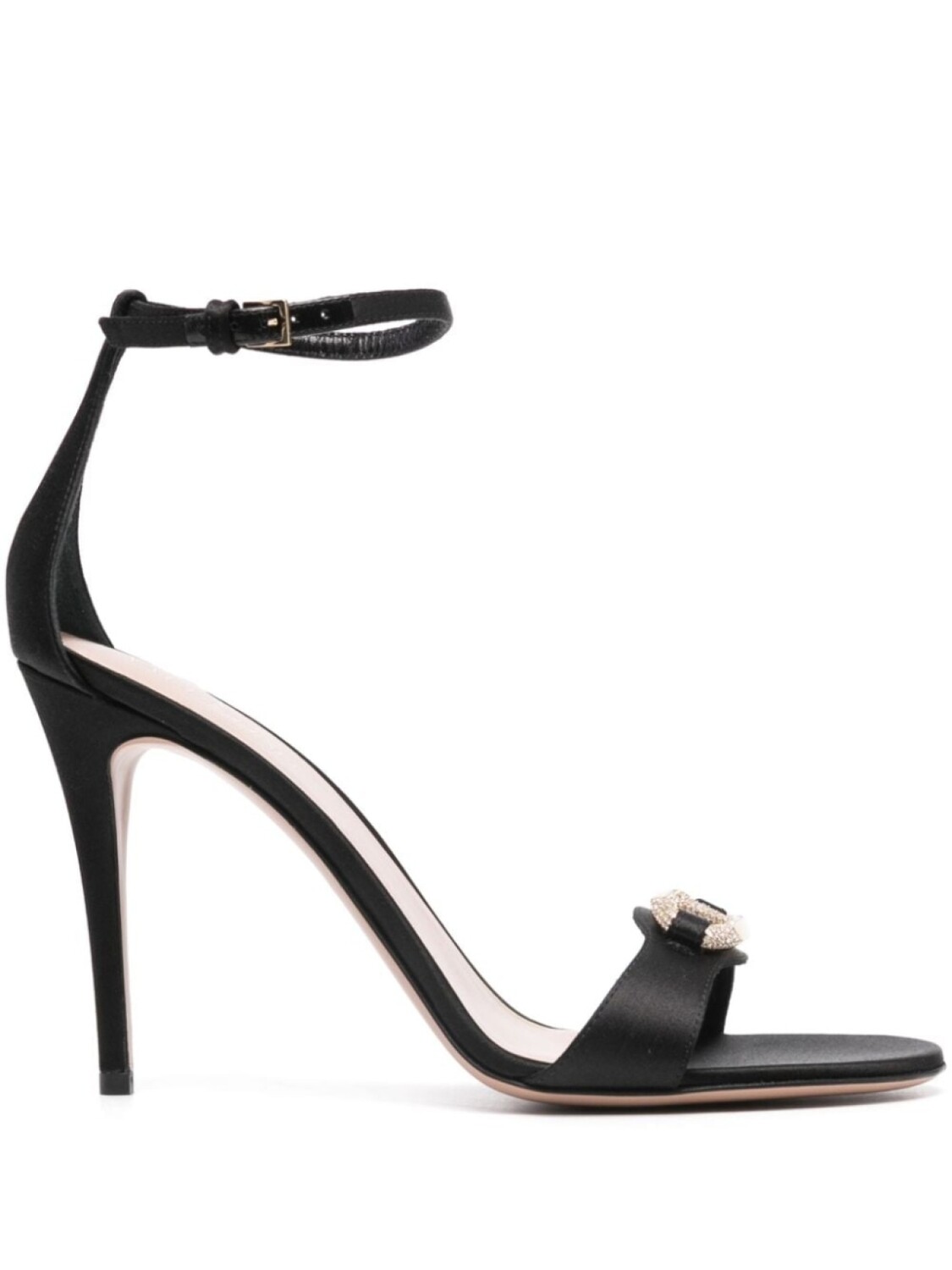 Valentino Garavani атласные босоножки VLogo Signature 100 мм, черный