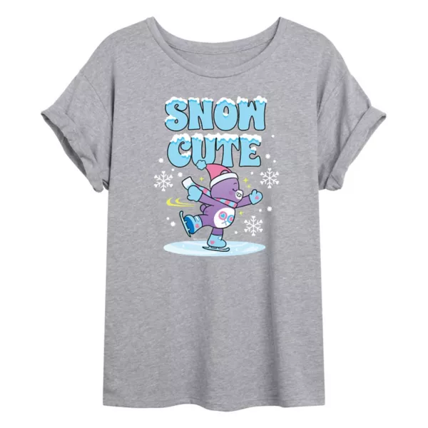 

Футболка оверсайз с милыми медвежатами Care Bears и снегом Juniors Licensed Character, серый