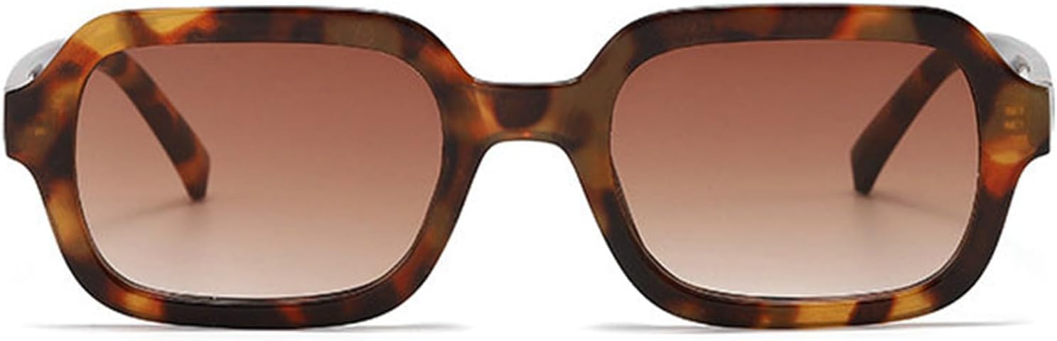 

Willochra Модные маленькие солнцезащитные очки неправильной формы для мужчин и женщин, классические квадратные желтые солнцезащитные очки в винтажном стиле, защита от ультрафиолета UV400 F28, Leopard