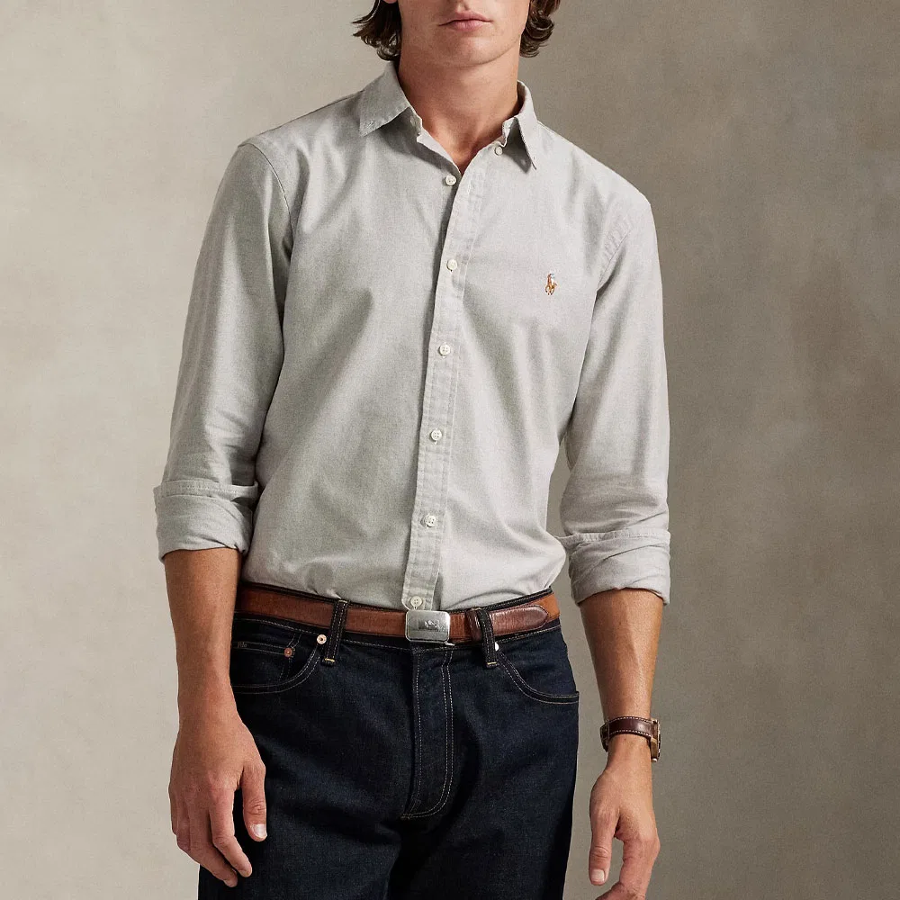 Длинный рукав хлопковая рубашка Polo Ralph Lauren, Umber — фото 2