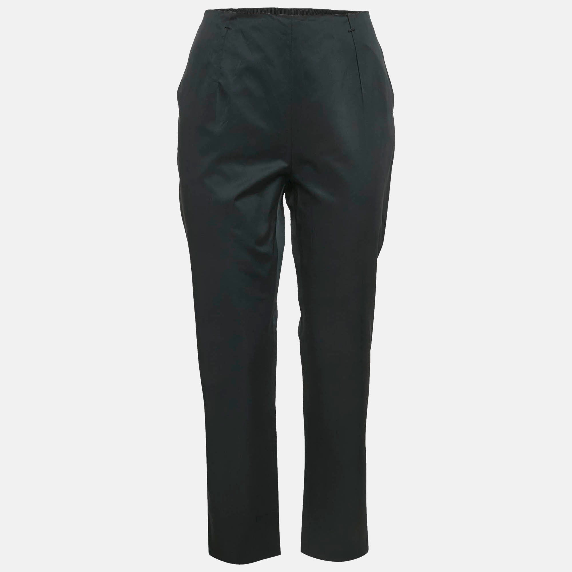 

Черные брюки из смесовой хлопковой ткани Paule Ka