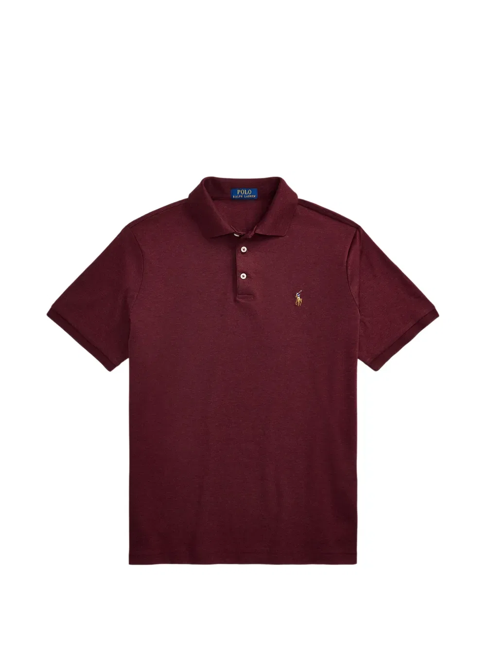 Поло с тремя пуговицами и вышивкой Polo Ralph Lauren, красный