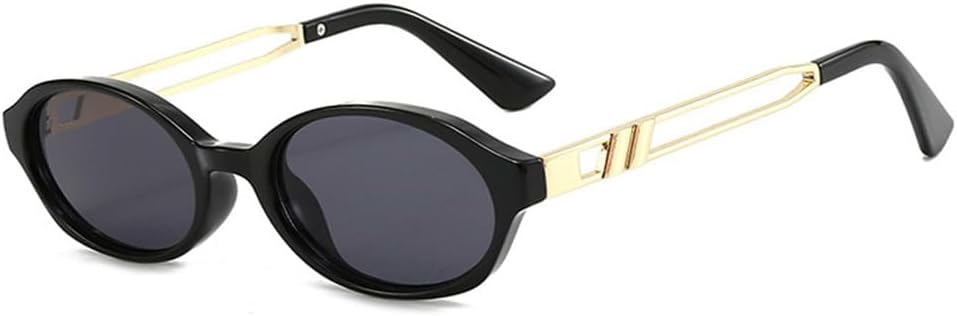 

Женские солнцезащитные очки маленького овального размера UV400, мужские очки в стиле панк, цвет чайный зеленый, для бега на открытом воздухе, занятий спортом и путешествий UYPTK, Black Grey