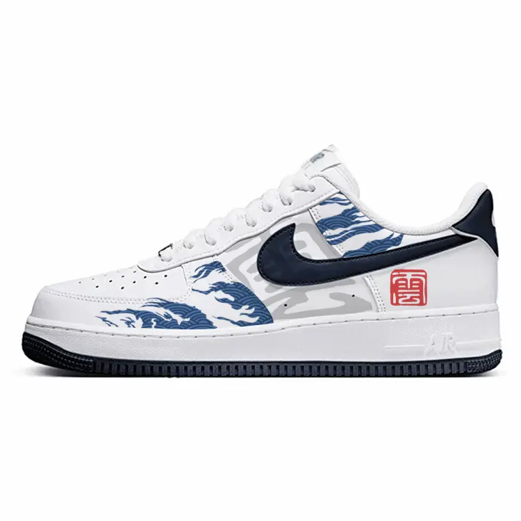 

Nike Кроссовки Air Force 1 с противоскользящим покрытием, износостойкие, низкие, мужские, белые, синие