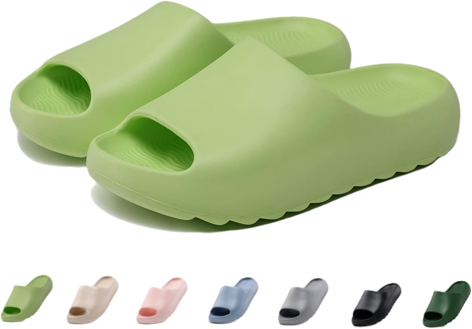 

Детские облачные шлепанцы для мальчиков и девочек, супер мягкие и удобные пляжные и бассейные тапочки, нескользящие водонепроницаемые душевые сандалии для малышей и детей Juyetoa, зеленый