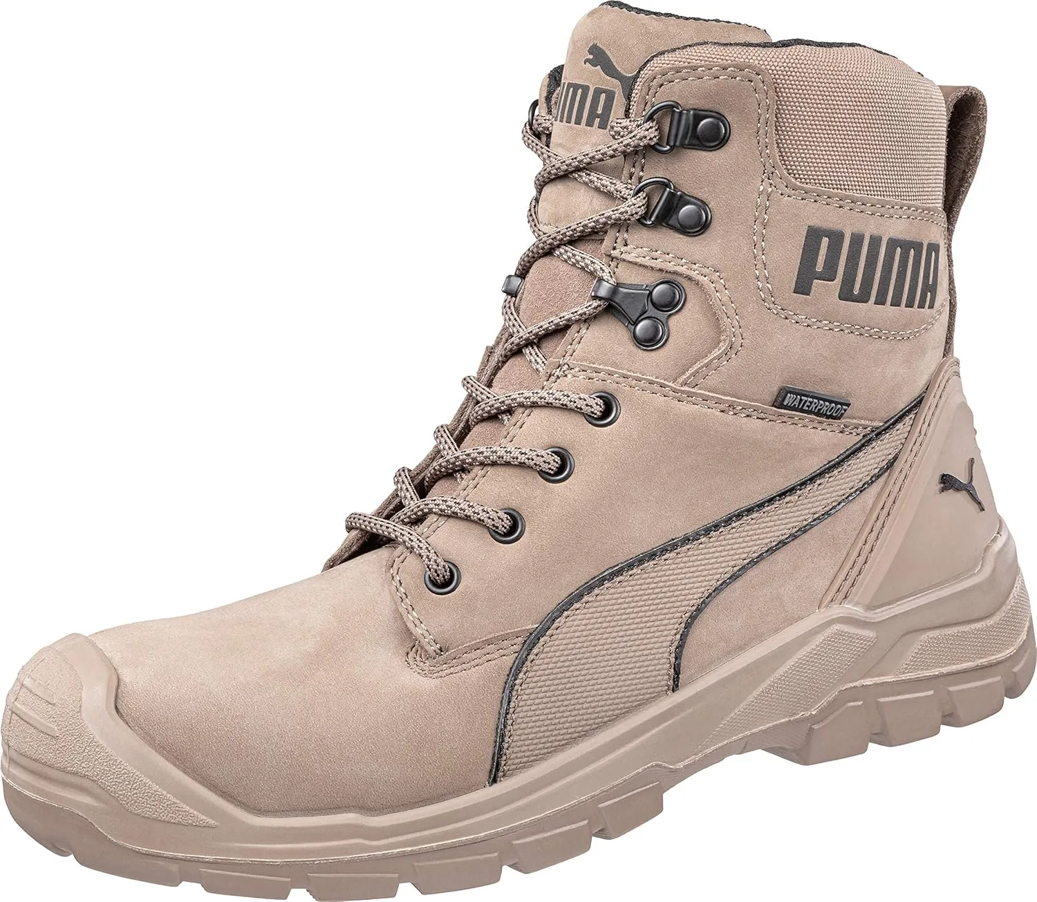 Рабочие ботинки PUMA Safety Conquest Black High Work Boots Safety Boots S3 HRO SRC для мужчин имеют защитный носок из стекловолокна, низкую платформу и теплоизоляцию, каменный