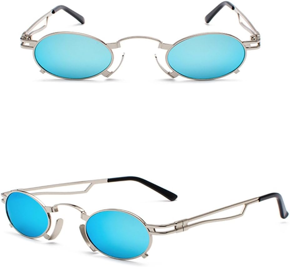 

Солнцезащитные очки MUTYNE, маленькие овальные, в стиле стимпанк, мужские, с круглой металлической оправой, золотистые, черные, красные, мужские, женские, унисекс, UV400, Blue Mirror