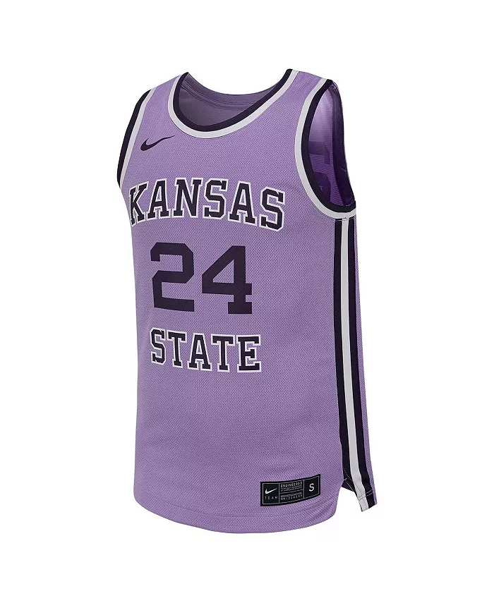 Мужская баскетбольная ретро-реплика футболки Kansas State Wildcats №24 в лавандовом цвете Nike — фото 2