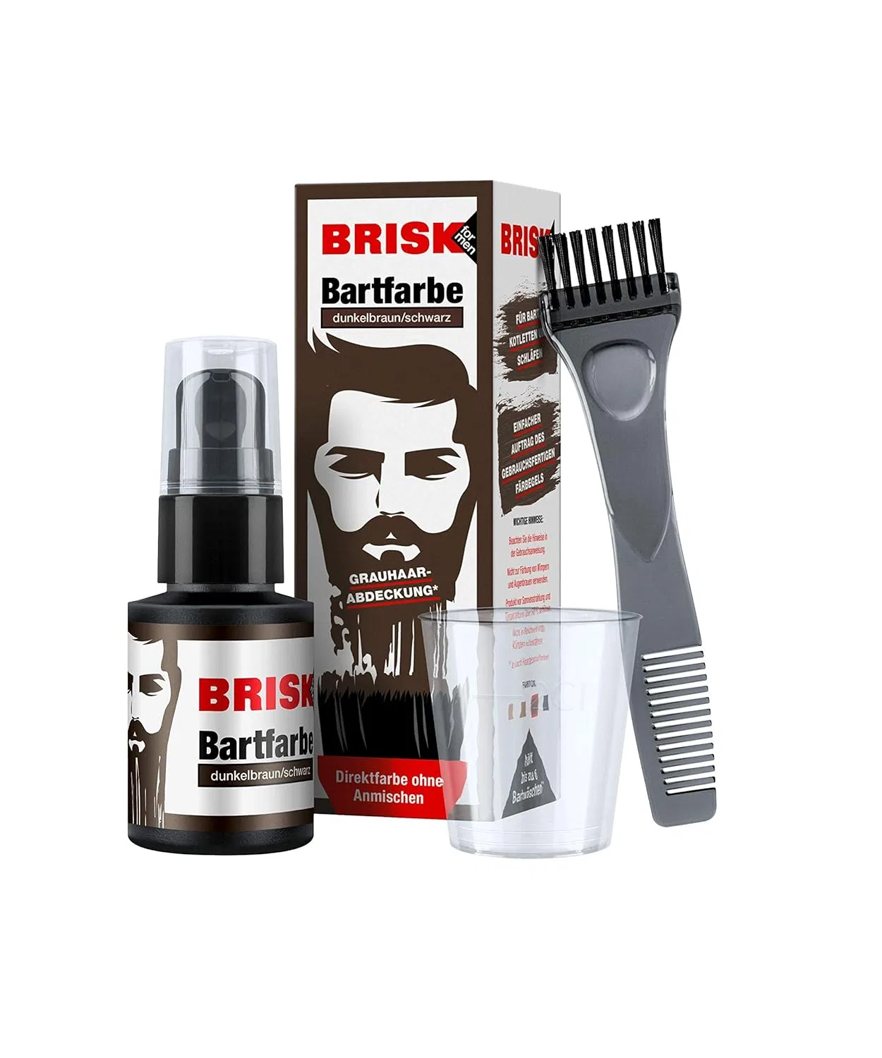 Краска для бороды «Beard Colour» темно-коричневый/черный 30 мл от BRISK Brisk