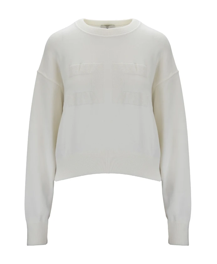 

Укороченная толстовка с логотипом Elisabetta Franchi, белый