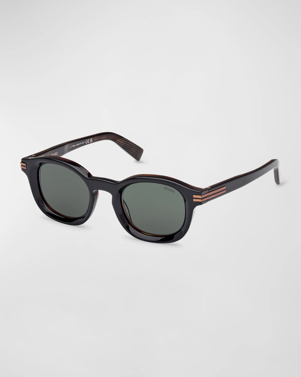 

Мужские круглые солнцезащитные очки AURORA I из ацетата ZEGNA, цвет Black