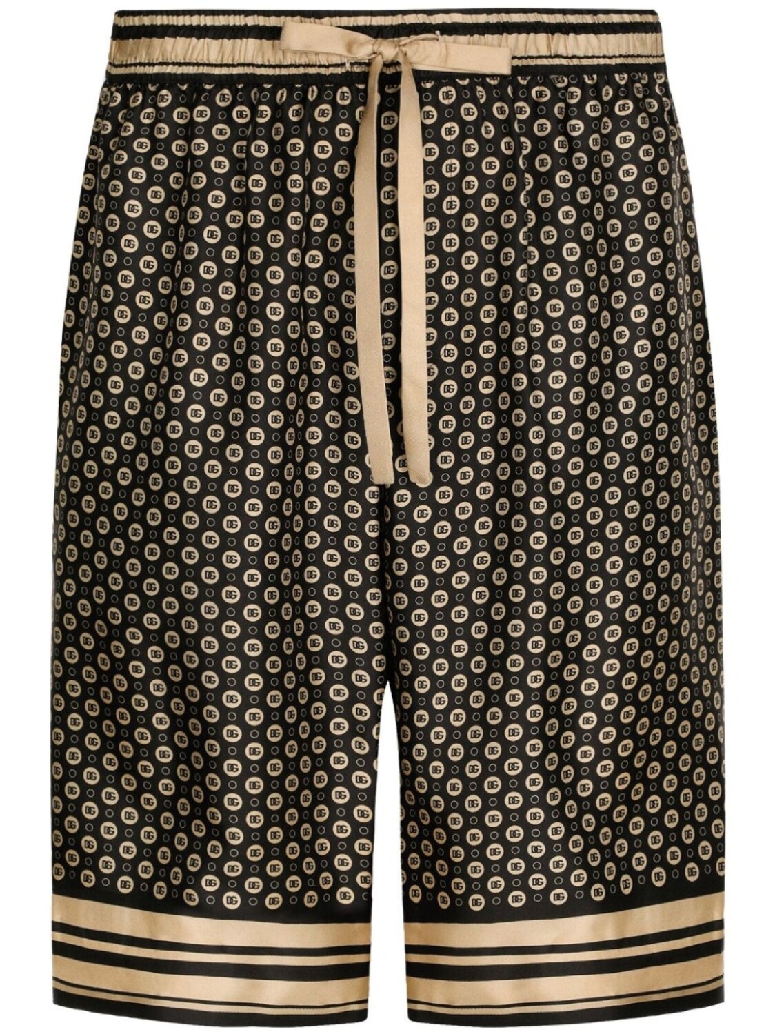 

Dolce & Gabbana шелковые шорты с монограммой, черный