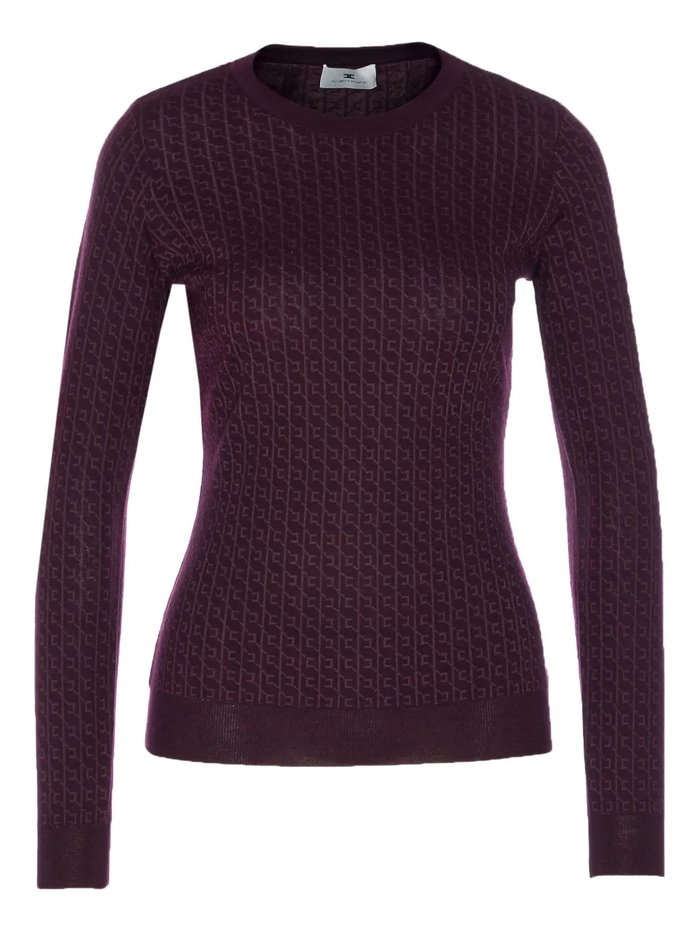 

Жаккардовый топ с длинными рукавами Elisabetta Franchi, фиолетовый