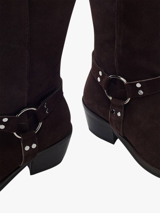 Ботинки Shoon Gallant до колена из замши Moda in Pelle, Dark Brown — фото 3