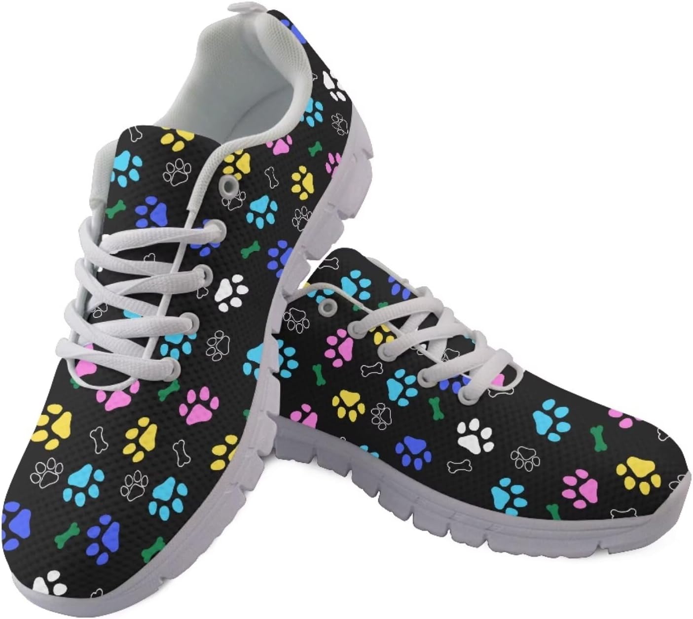 

Женские кроссовки для бега и зала на шнуровке, для ходьбы и походов, легкие и дышащие кроссовки для мужчин и женщин Getelinseng, Rainbow Paw Print