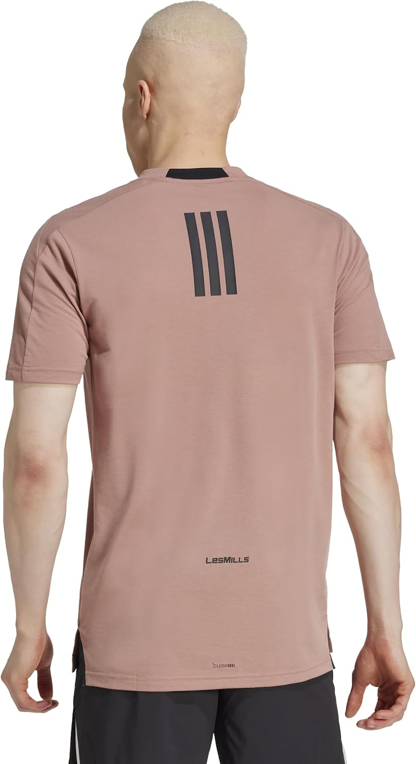 Мужская футболка с коротким рукавом adidas Les Mills Graphic Short Sleeve Tee JRS32, глиняный — фото 2