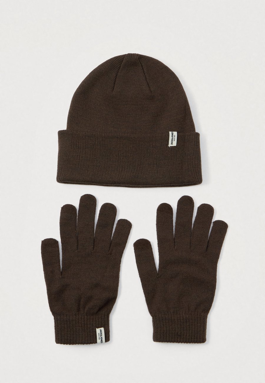 

Шапка Jack & Jones JACCOOPER BEANIE AND GLOVES SET, Chocolate Brown/Dark Brown