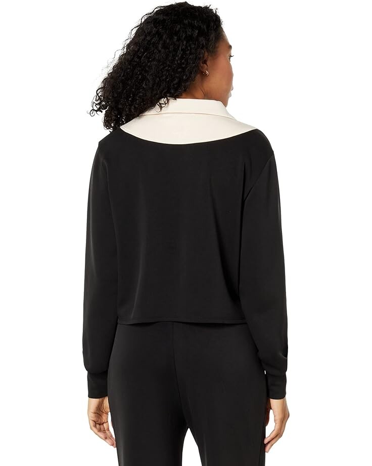 

Пуловер THRIVE SOCIETE Luxe 1/2 Zip Pullover, цвет Black/Crème Brulee