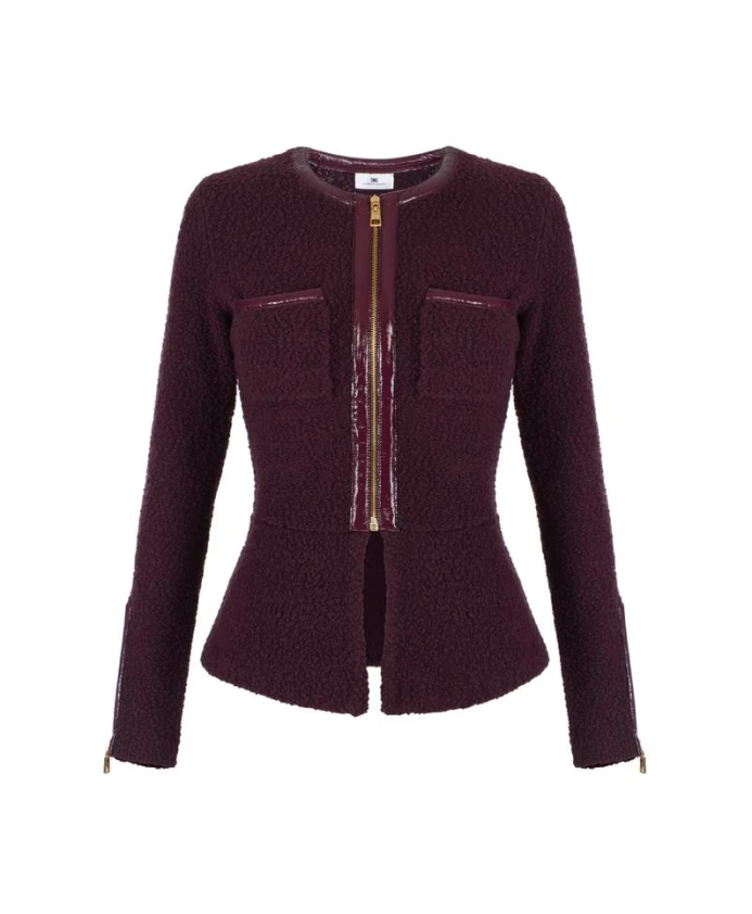 

Кардиган Bouclã с виниловыми деталями Elisabetta Franchi, красный