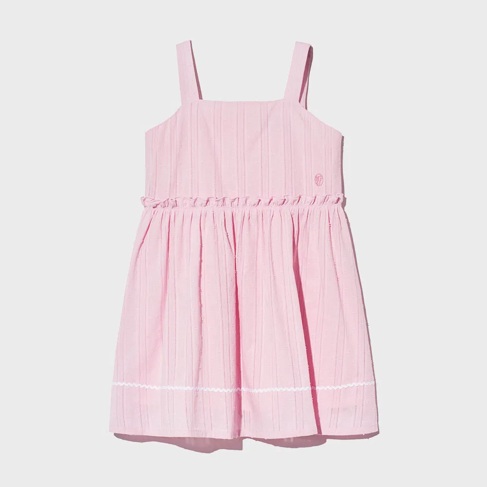 Детское платье без рукавов Kids W Eyelet Embroidery светло-розового цвета от Marithé Kids — фото 2