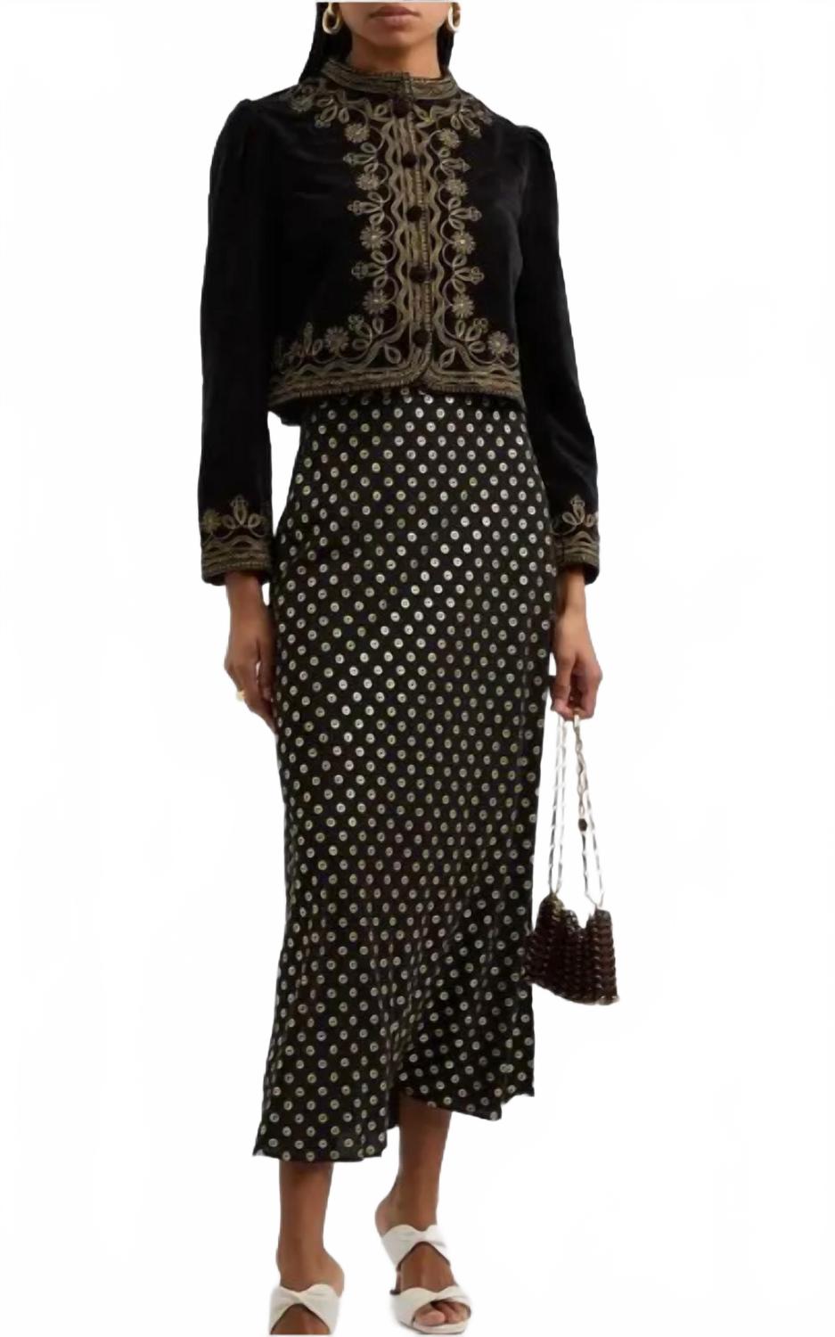 

Юбка Kelly в технике шибори золотая Rixo, золотой