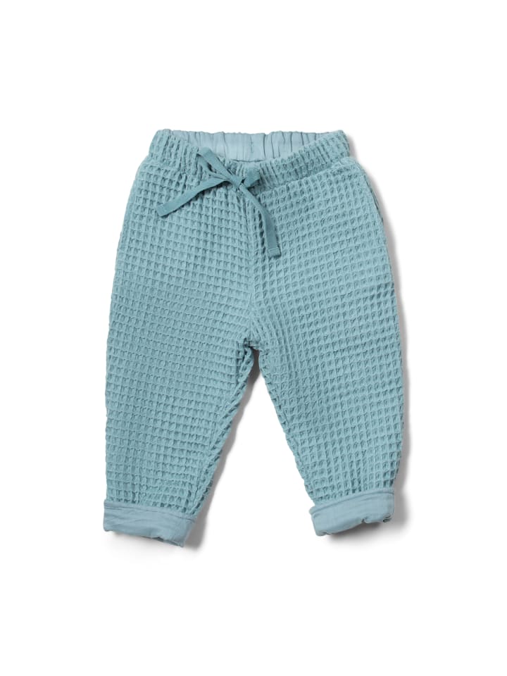 

Little Green Radicals Брюки из органического вафельного хлопка синего цвета