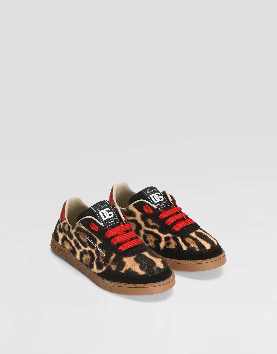 Кеды DG Originals из пони с леопардовым принтом DOLCE & GABBANA, коричневый — фото 2