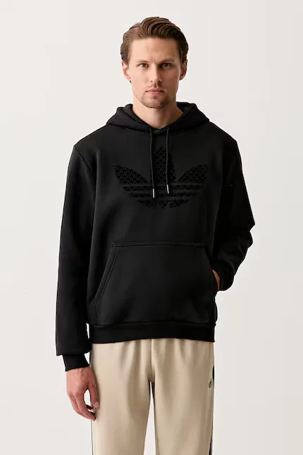 Худи монограмма Adidas Originals, черный — фото 4