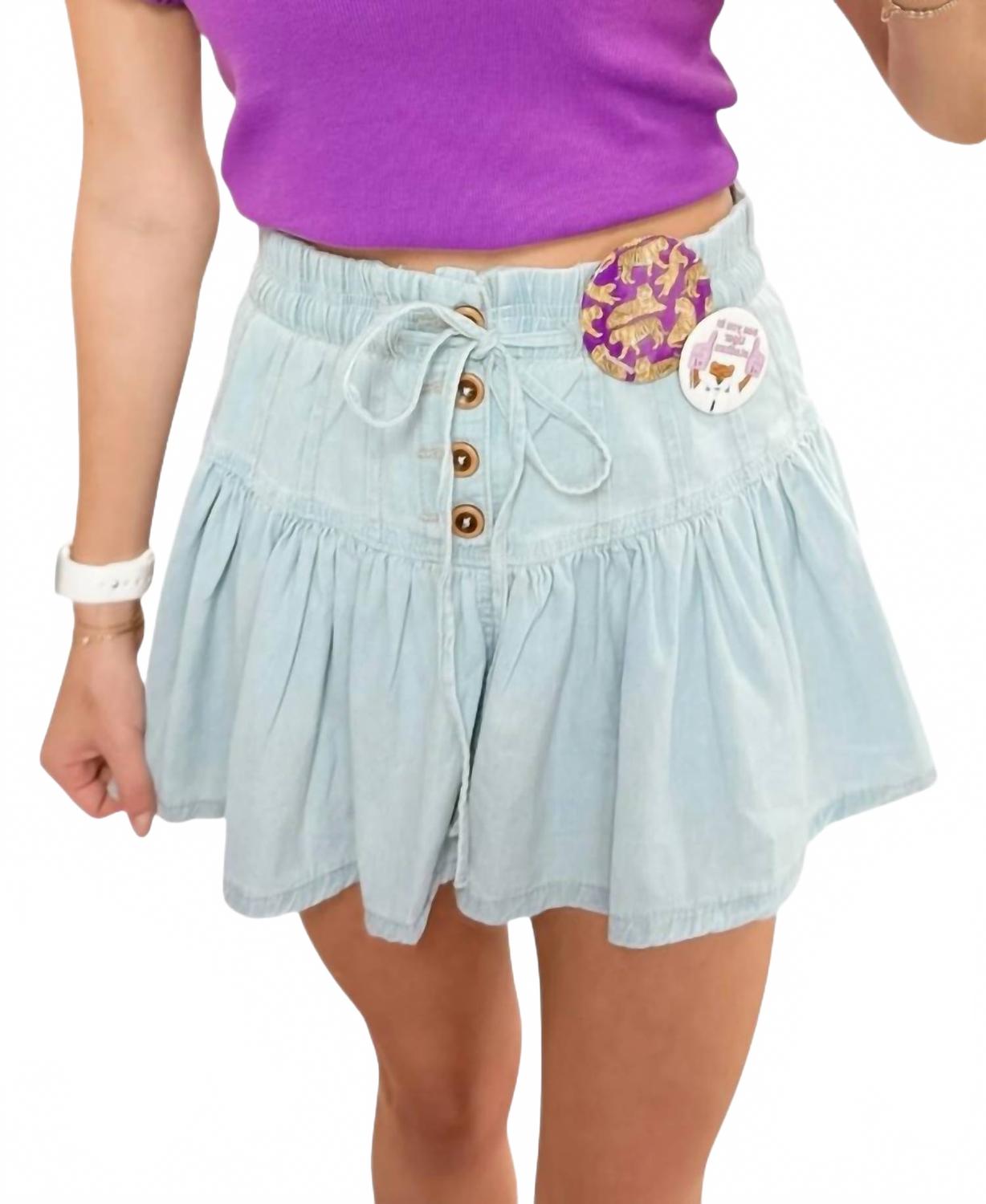 

Джинсовая юбка Tied To You синего цвета Veveret, синий