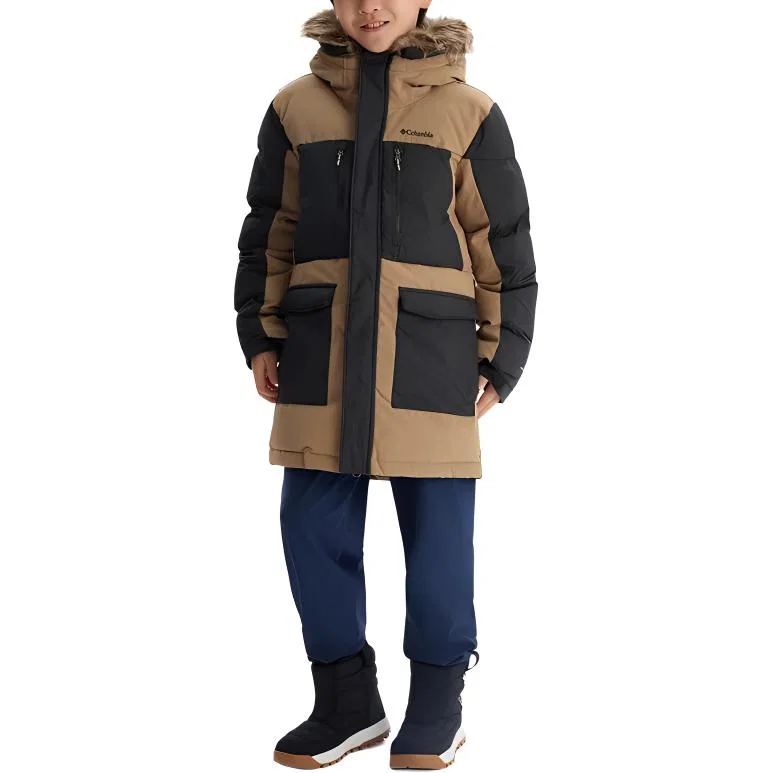 Куртка пуховик Columbia Padded Jacket для подростков, цвет хаки/черный