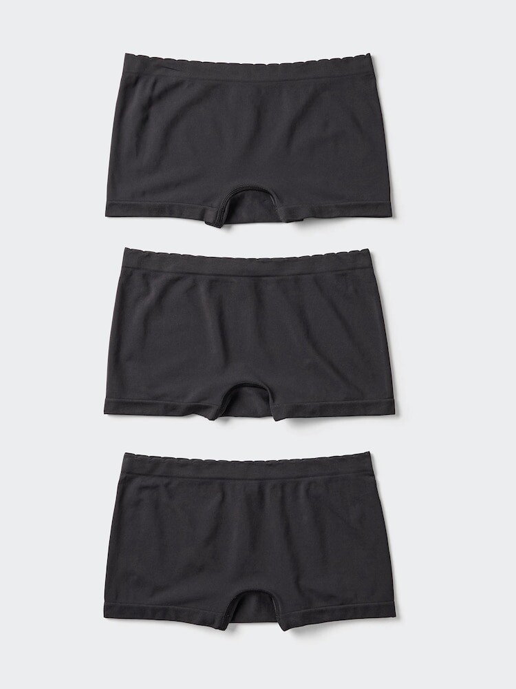 

Бесшовные трусы для девочек Airism 3 пары Uniqlo, цвет 09 черный