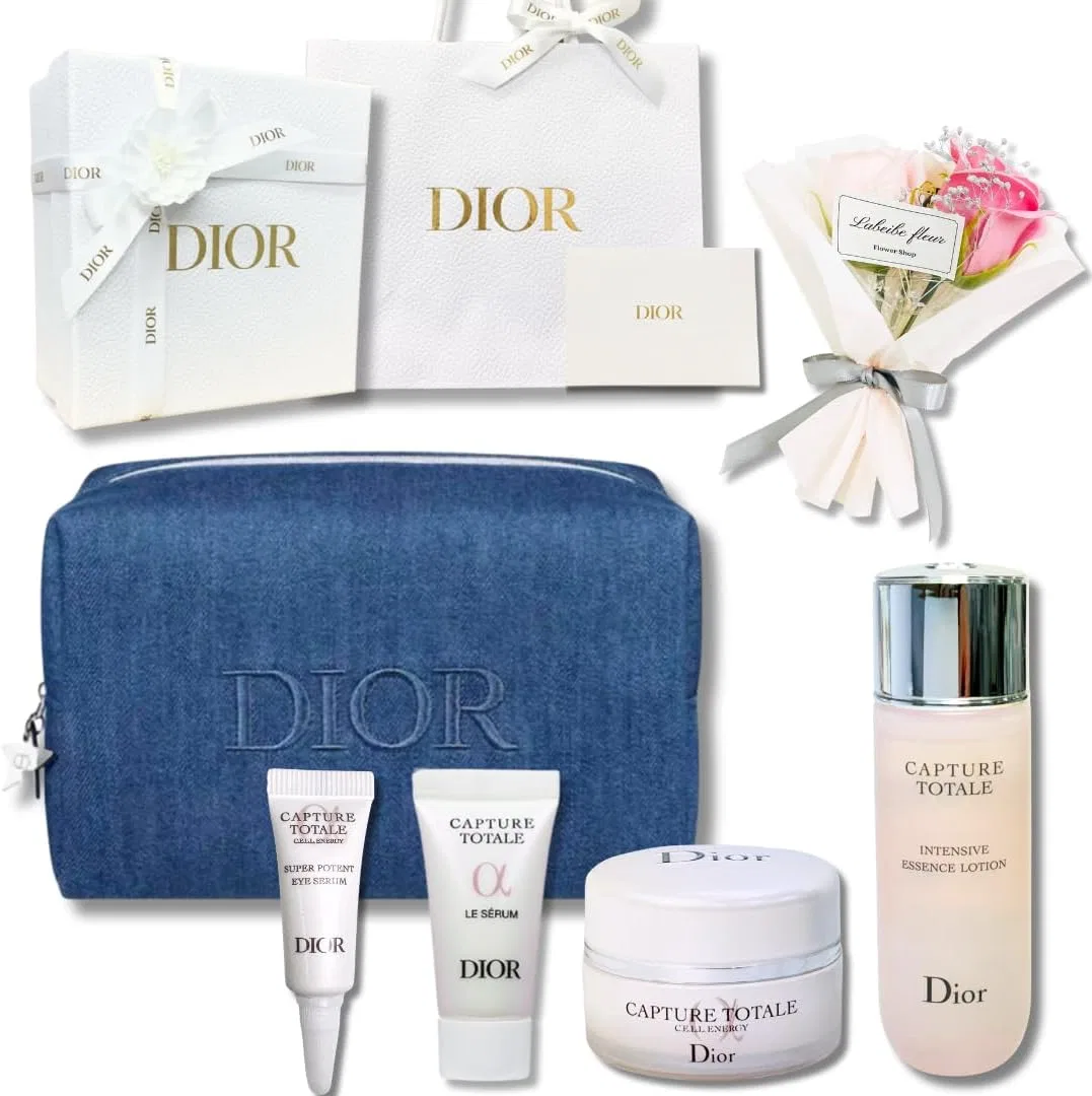 Набор косметики Capture Total Dior: умывание, сыворотка, лосьон, крем для глаз 5 мл + 15 мл + 50 мл + 3 мл