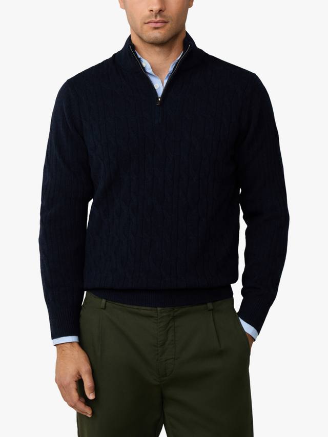 

Джемпер из кашемира с высоким воротником Hackett London, Midnight Blue