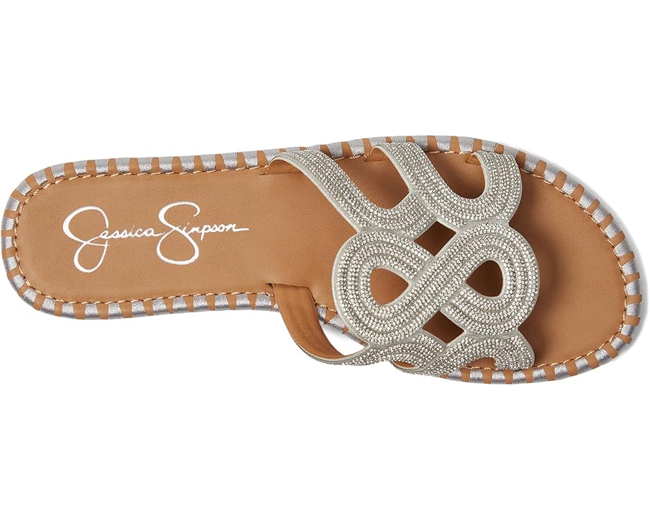 Сандалии Jessica Simpson Bria Flat Woven Sandals, серебряный — фото 2