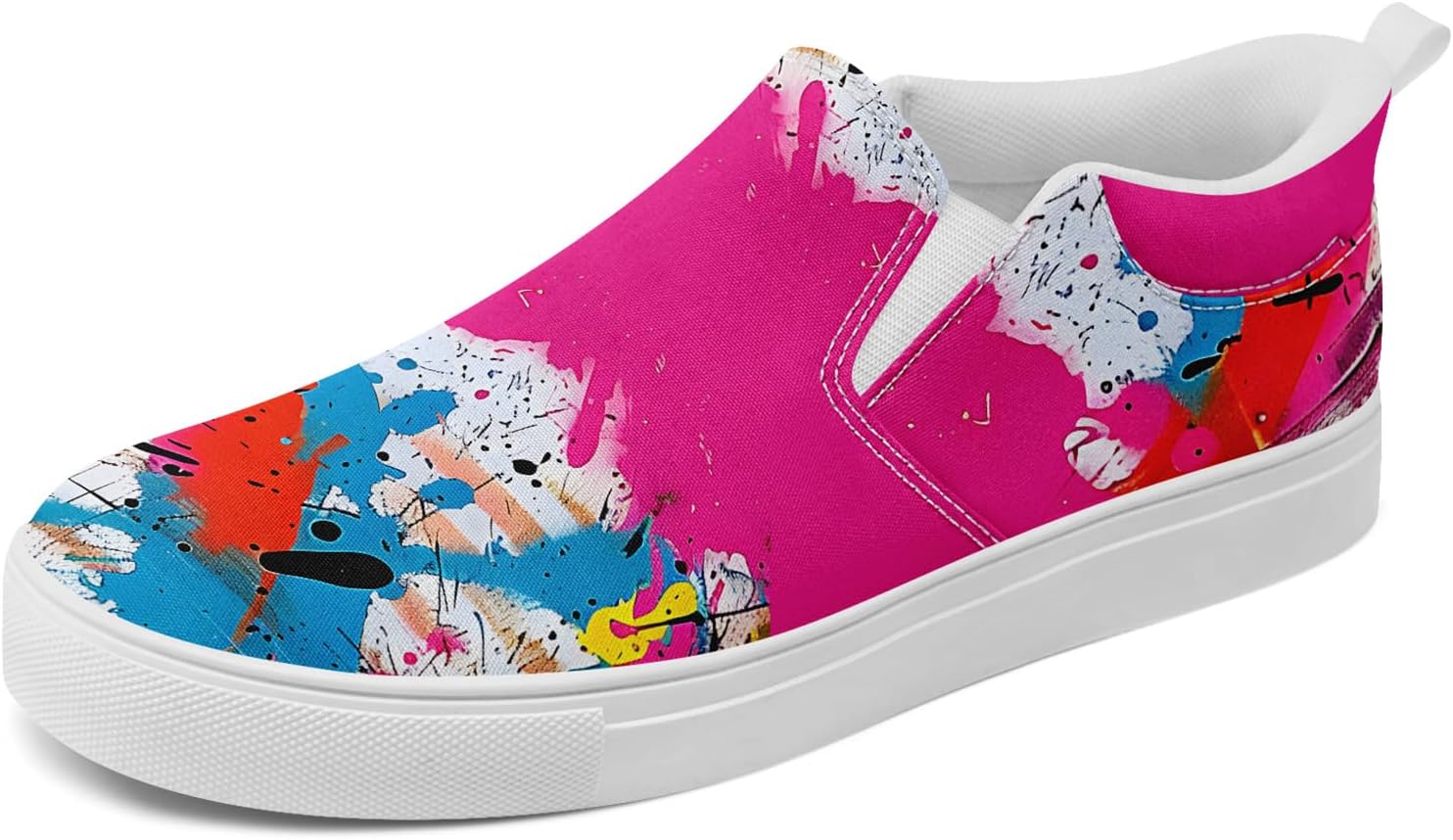 

Мужские модные холщовые кеды, женские слипоны, удобные в носке, дышащие, легкие, стильные кроссовки с графическим принтом, повседневная обувь Awsole, белый/красный/розовый/голубой