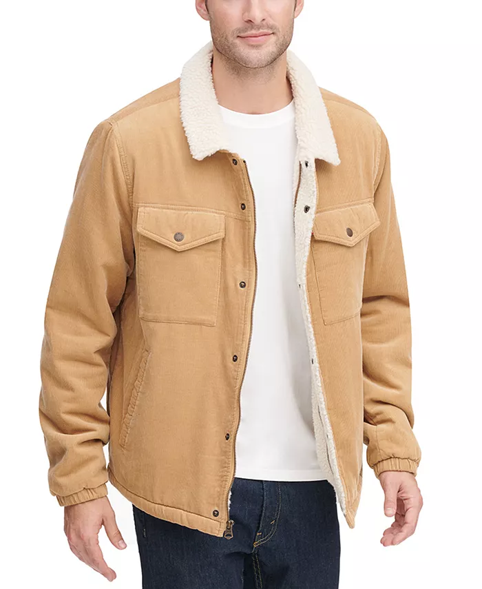 

Мужская утепленная вельветовая куртка Trucker Jacket Levi's, коричневый/бежевый
