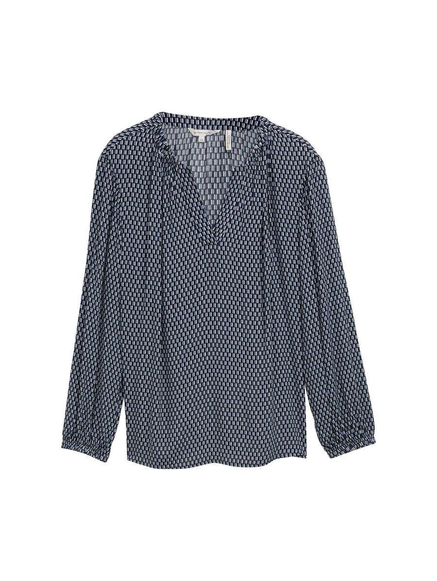 

Блуза Tom Tailor Women +, цвет Cyan blue/Dark blue