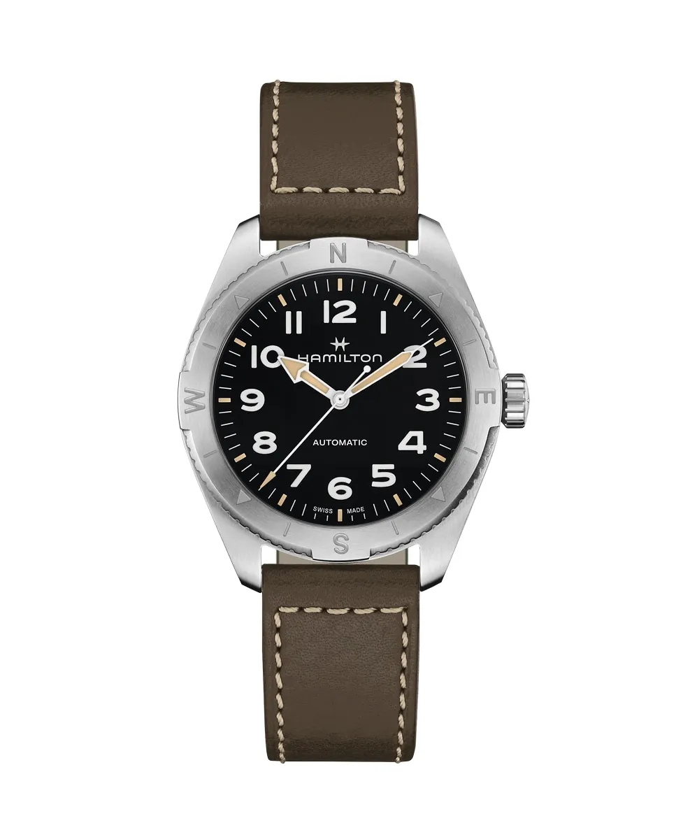 

Мужские автоматические часы Khaki Field Expedition 41 мм H70315830 с кожаным ремешком Hamilton, зеленый