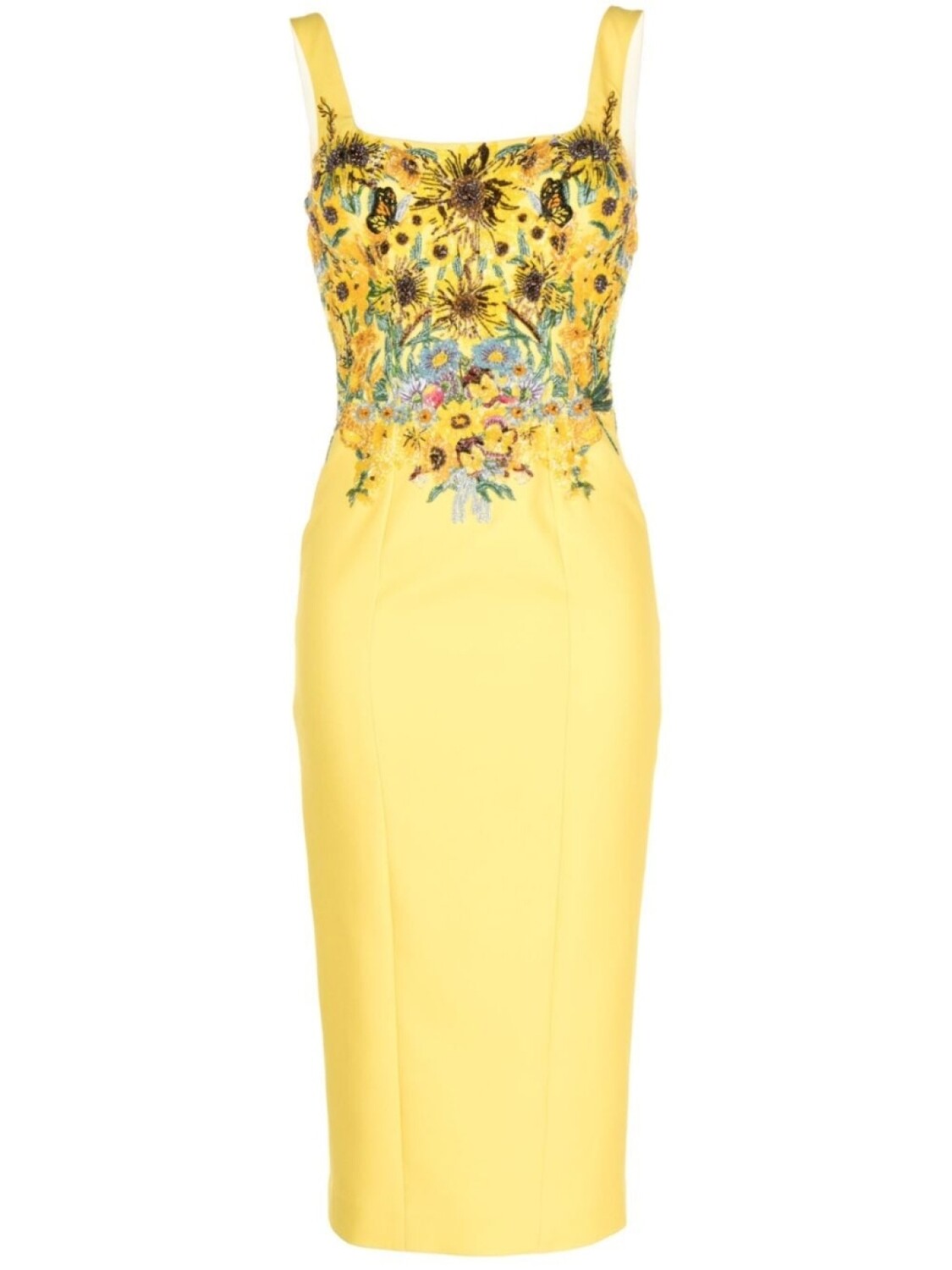 

Mary Katrantzou платье миди Agave с бисером, желтый