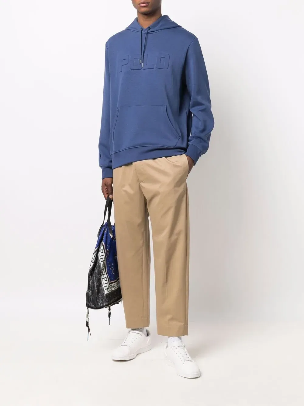 Толстовка с капюшоном и завязками, украшенная тисненым логотипом Polo Ralph Lauren, синий — фото 2