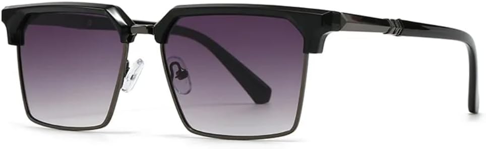 

Солнцезащитные очки с защитой UV400 | Градиентные синие металлические петли | Для женщин и мужчин | Для занятий спортом на открытом воздухе и вождения DSVIGF, C2 Black Gary