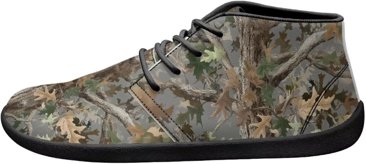 

Мужские босоножки Минималистичные кроссовки для тренинга Широкие прогулочные туфли Обувь с нулевым перепадом для трейлового бега Pointodoor, Oak Camo Leaf Print