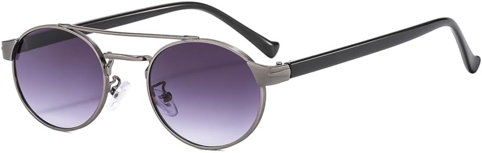 

маленькие металлические солнцезащитные очки с защитой от УФ-излучения UV400 для мужчин, круглые солнцезащитные очки для женщин и мужчин, винтажные металлические очки HDUBFY, C2