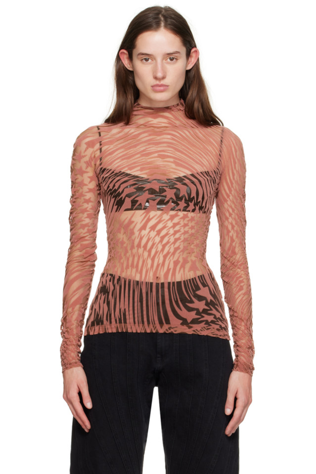 

Длинный рукав Star Mugler, цвет dark blush