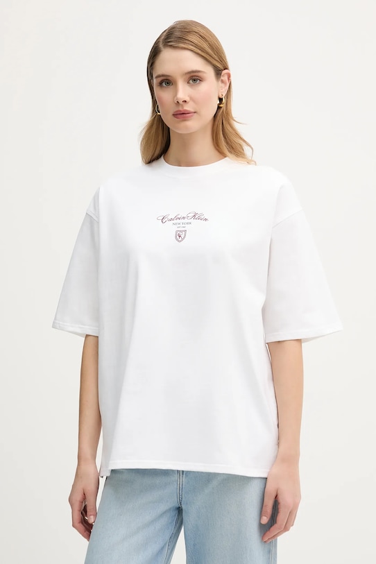 

Хлопковая футболка Calvin Klein Jeans, белый
